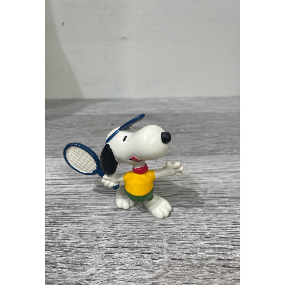 Vintage Snoopy Tennis PVC Figure Peanuts 1966 Hong Kong EUC